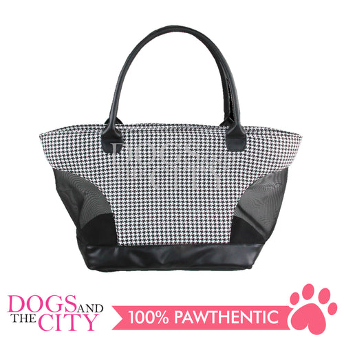 Pawise 12490 Pet Tote Bag (White/Black) for Dog and Cat 50x21x27cm