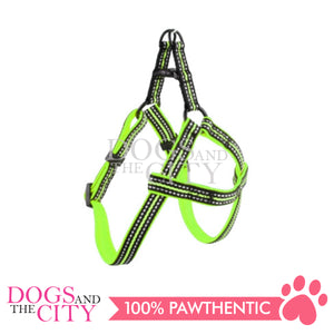 PAWISE 13180 Pet Reflective Soft Adjustable Dog Harness - Green Large 25mm 60-90cm