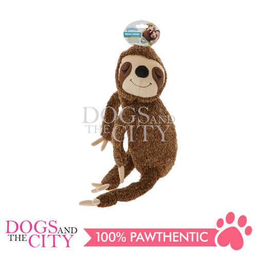 PAWISE 15020 Pet Plush Sloth Toy - Bradypod 25cm w/5pcs Squeaker Dog Toy 25cm