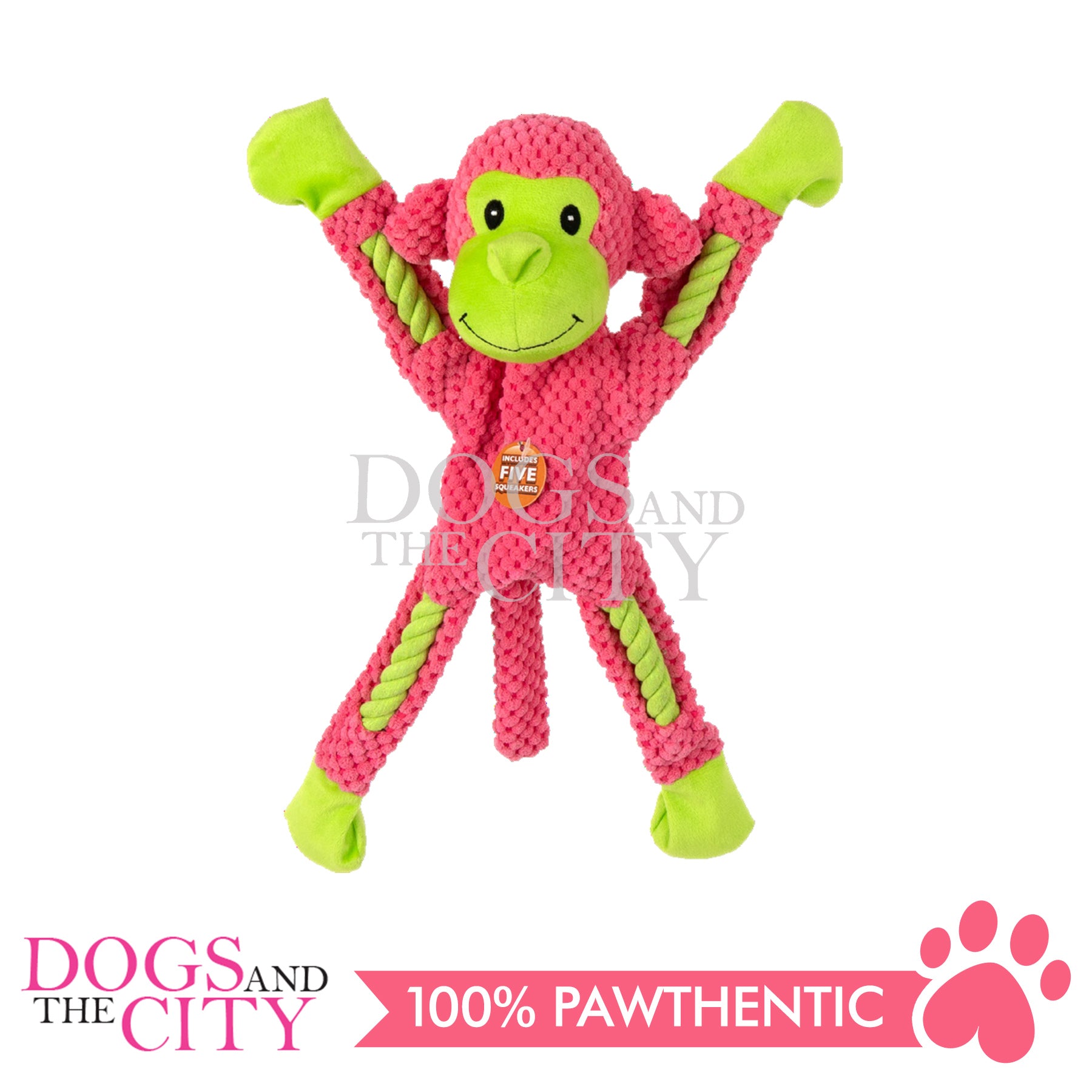 Pink monkey dog on sale toy