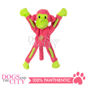 Pawise 15026 Rope Leg Monkey w/Mullti Squeaker Pet Toys 37cm