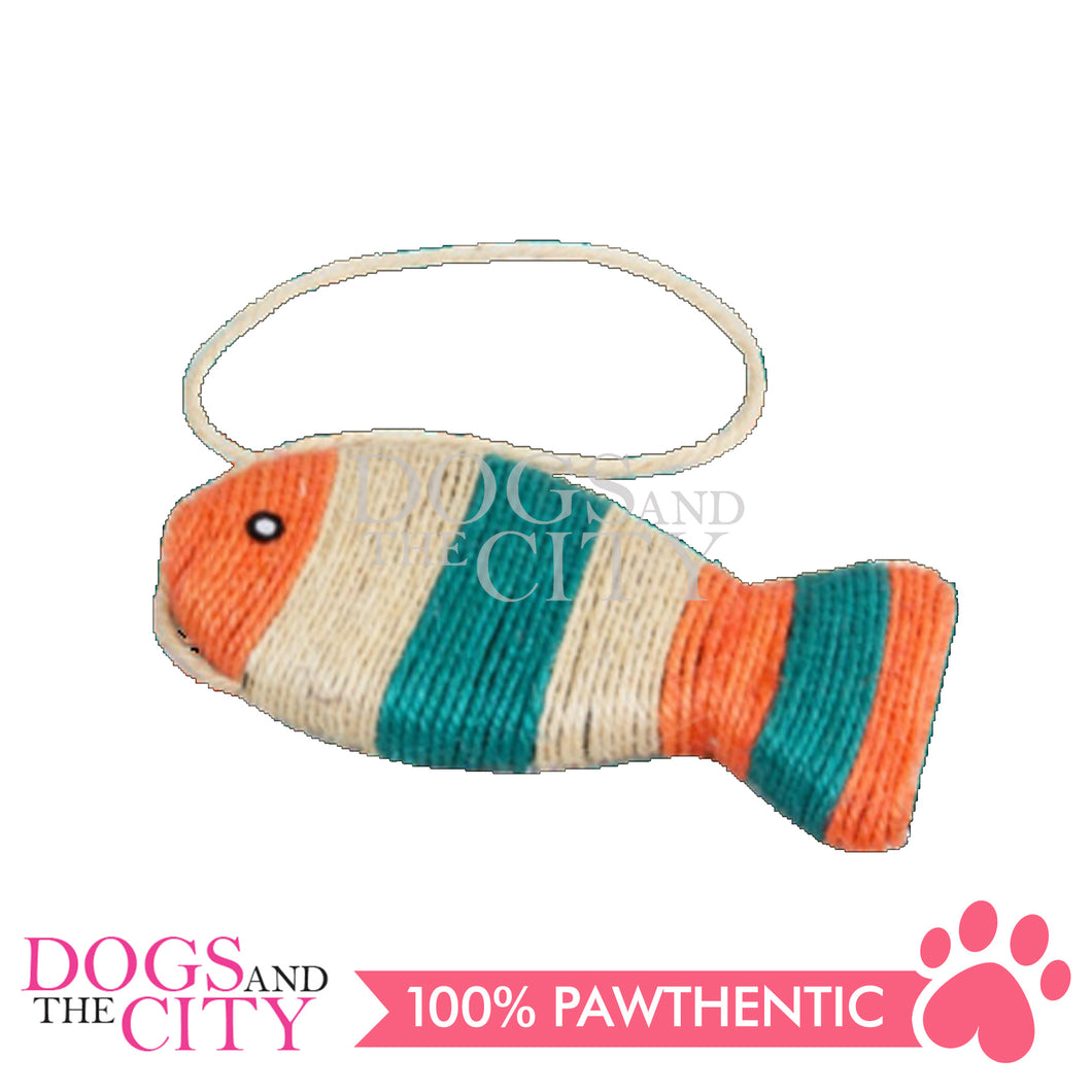 PAWISE 28471 Cat Sisal Scratcher - Fish Cat Toy 26x13cm