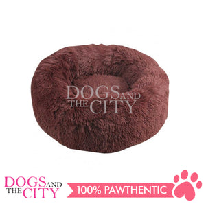 PAWISE 28535YA Modern Soft Plush Round Calming Pet Bed for Dog and Cat 56x20cm