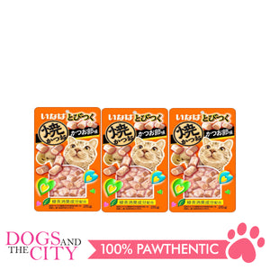 INABA QSC-215 Soft Bits Tuna & Chicken Fillet Dried Bonito Flavor Cat Wet Food 25g (3 packs)