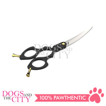 Load image into Gallery viewer, SHARK TEETH Colorful Professional Pet Grooming Scissors Dog Shears with Finger Rings, 6.25&quot; Curved