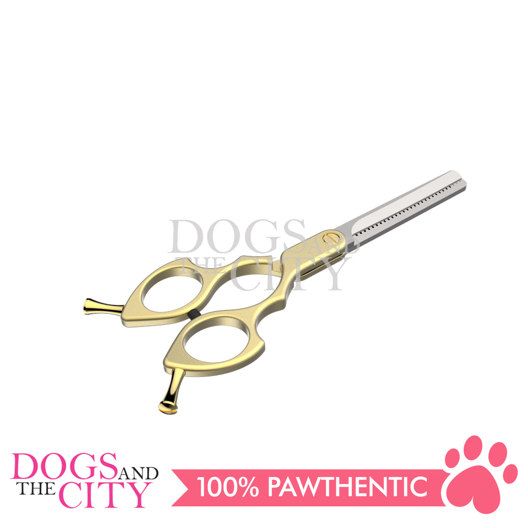 SHARK TEETH Colorful Professional Pet Grooming Scissors Dog Shears with Finger Rings, 6.25