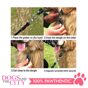 SLP Dog Collar Leash Connector, Magnetic Automatic Magic Latch One Touch Release Harness Lead Connector for Traction Rope Harnesses Collar for Outdoor Walking FOR 5-85LBS