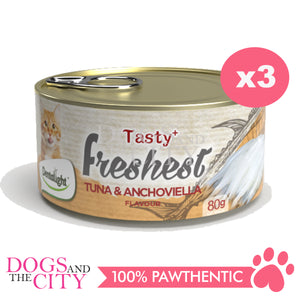 DENTALIGHT 11520 Tasty with Freshest Cat Treat in Can TUNA & ANCHOVIELLA 80g (3pcs x 80g)