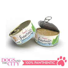 Load image into Gallery viewer, DENTALIGHT 11551 Tasty with Freshest Cat Treat in Can CHICKEN &amp; GREEN TEA 80g (3pcs x 80g)