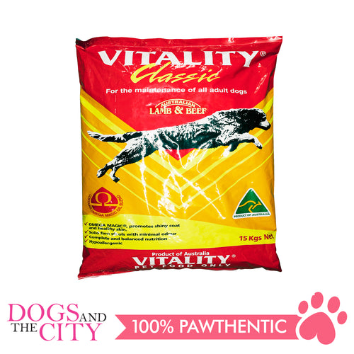 Vitality Classic Lamb and Beef Dog Dry Food 15kg - Dogs And The City Online