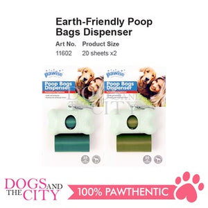 PAWISE 11602 Earth-Friendly Dog Poop Bags Dispenser w/2 rolls bags Biodegradable