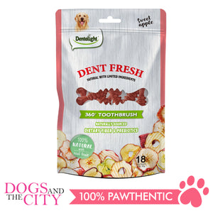 Dentalight 9534 Dent Fresh 3" 360° Toothbrush Sweet Apple 18 pieces Dog Dental Chews - Dogs And The City Online