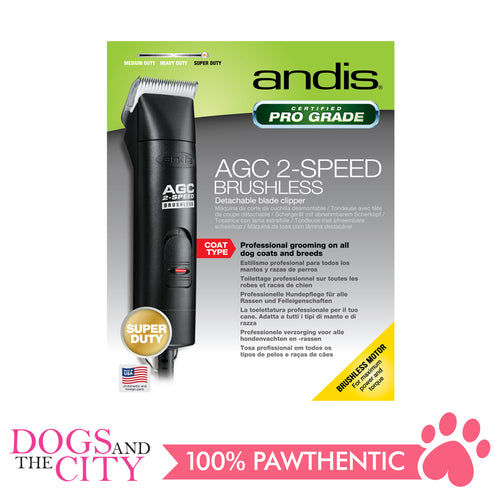 Andis #25140 AGC2 2-Speed Brushless Detachable Blade Dog Clipper for Pets Black