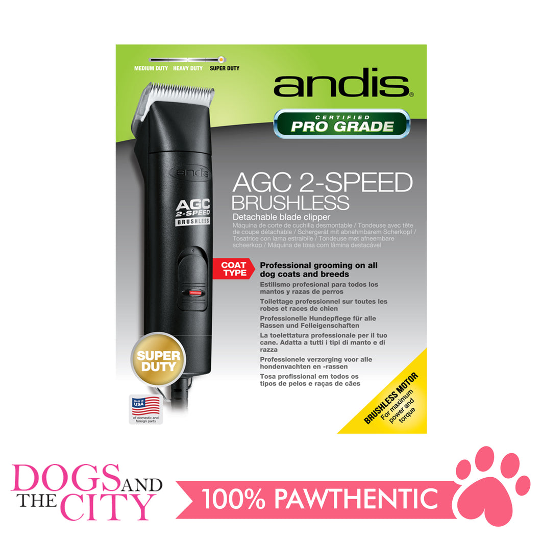 Andis #25140 AGC2 2-Speed Brushless Detachable Blade Dog Clipper for Pets Black