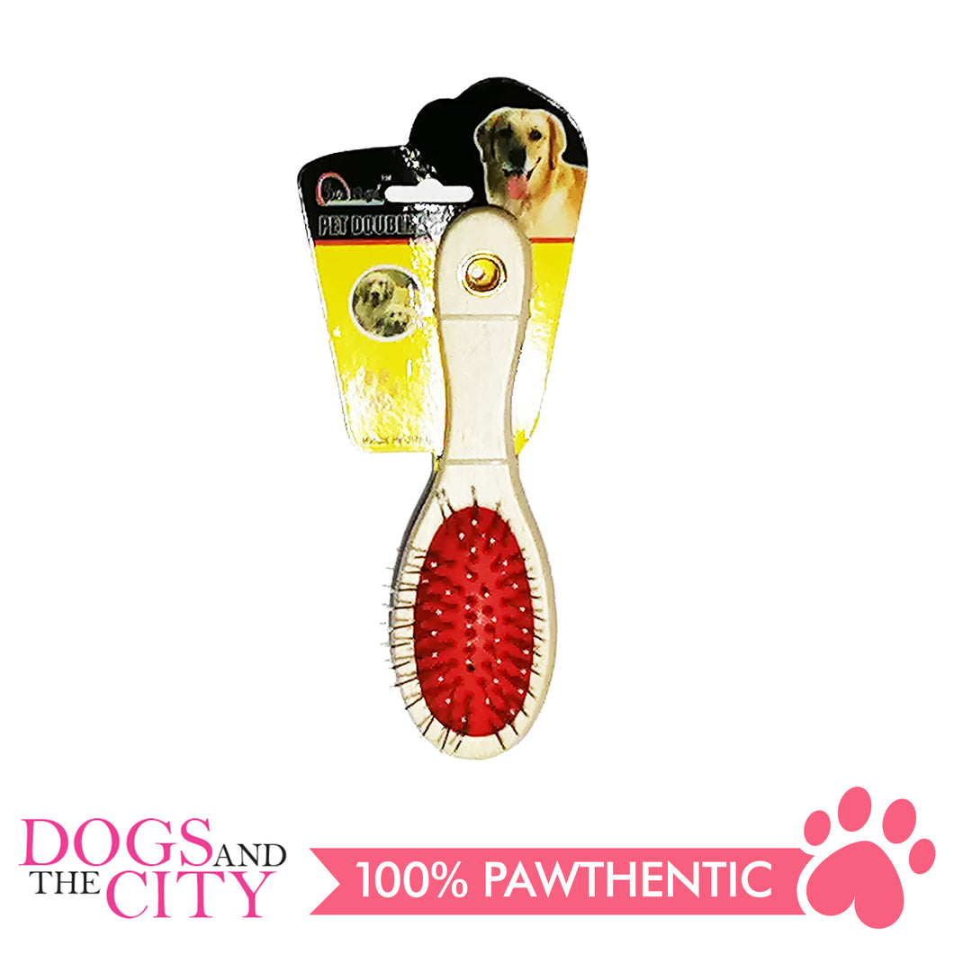 BM Round Double Brush Medium for Dogs and Cats 7x20cm