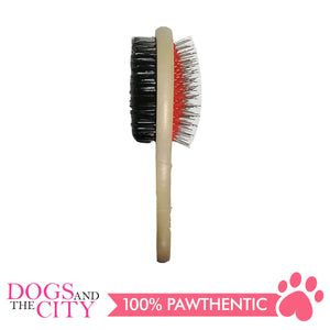 BM Round Double Brush Large for Dogs and Cats 7x23cm