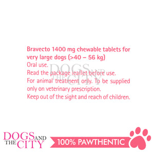 Bravecto XL (40-56kg) Anti tick and Flea Chewable Tablet for Dogs