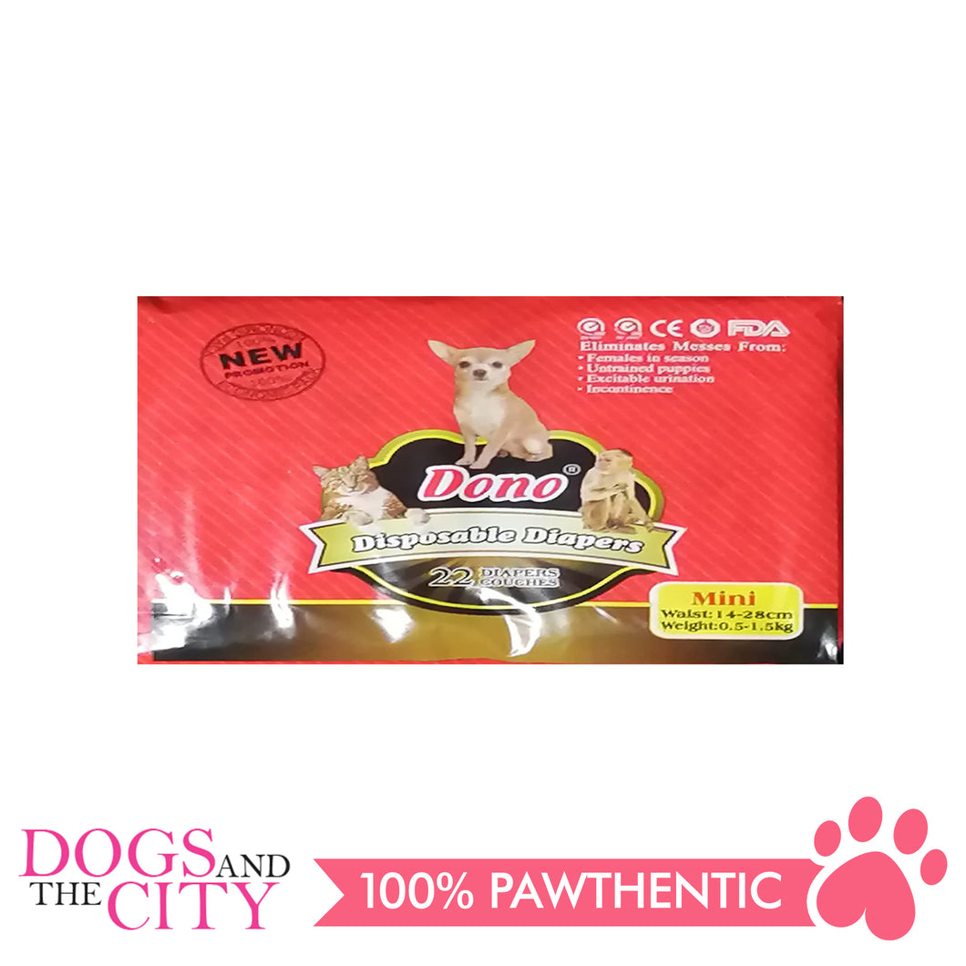Dono Disposable Diaper Mini (22 pieces per pack) - Dogs And The City Online