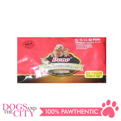 Dono Disposable Diaper XX-Small (20 pieces per pack) - Dogs And The City Online