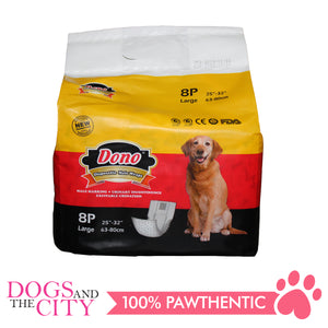 Dono Disposable Male Wraps LARGE 8'S - Dogs And The City Online