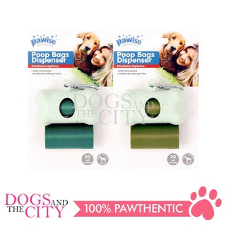 PAWISE 11602 Earth-Friendly Dog Poop Bags Dispenser w/2 rolls bags
