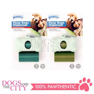 PAWISE 11602 Earth-Friendly Dog Poop Bags Dispenser w/2 rolls bags Biodegradable