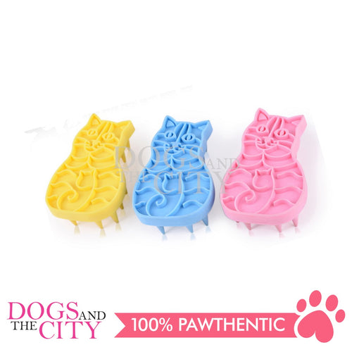 DGZ Cat Shaped Handle Pet Grooming Bath Brush for Dog and Cat