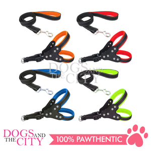 JX 2.0CM Adjustable Dog Harness and Leash With Leather Chest Pull for Small to Medium Dog