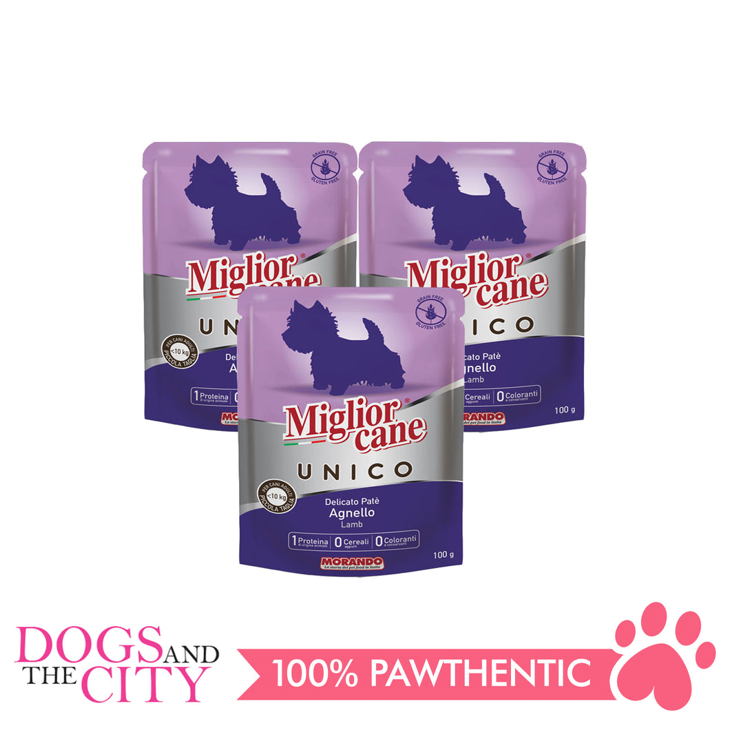 Morando Migliorcane Unico Lamb Pate Wet Dog Food 100g (3 packs) - Dogs And The City Online