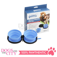 Load image into Gallery viewer, PAWISE 11006 Silicone Collapsible Foldable Pet Travel Dog Bowl Set with Pouch 2x700ml for Dog and Cat