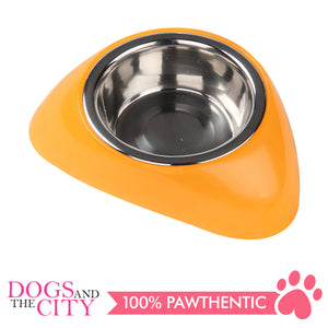 Pawise 11021 Stainless Steel Bowl with Plastic Stand S 350ML for Dogs and Cats - All Goodies for Your Pet