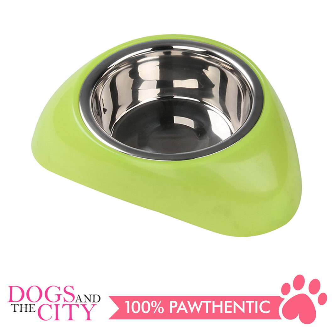 Pawise 11022 Stainless Steel Bowl with Plastic Stand Medium 750ml for Dogs and Cats - All Goodies for Your Pet