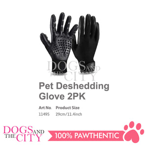 PAWISE 11495 Pet Deshedding Gloves for Cats and Dogs 24cm