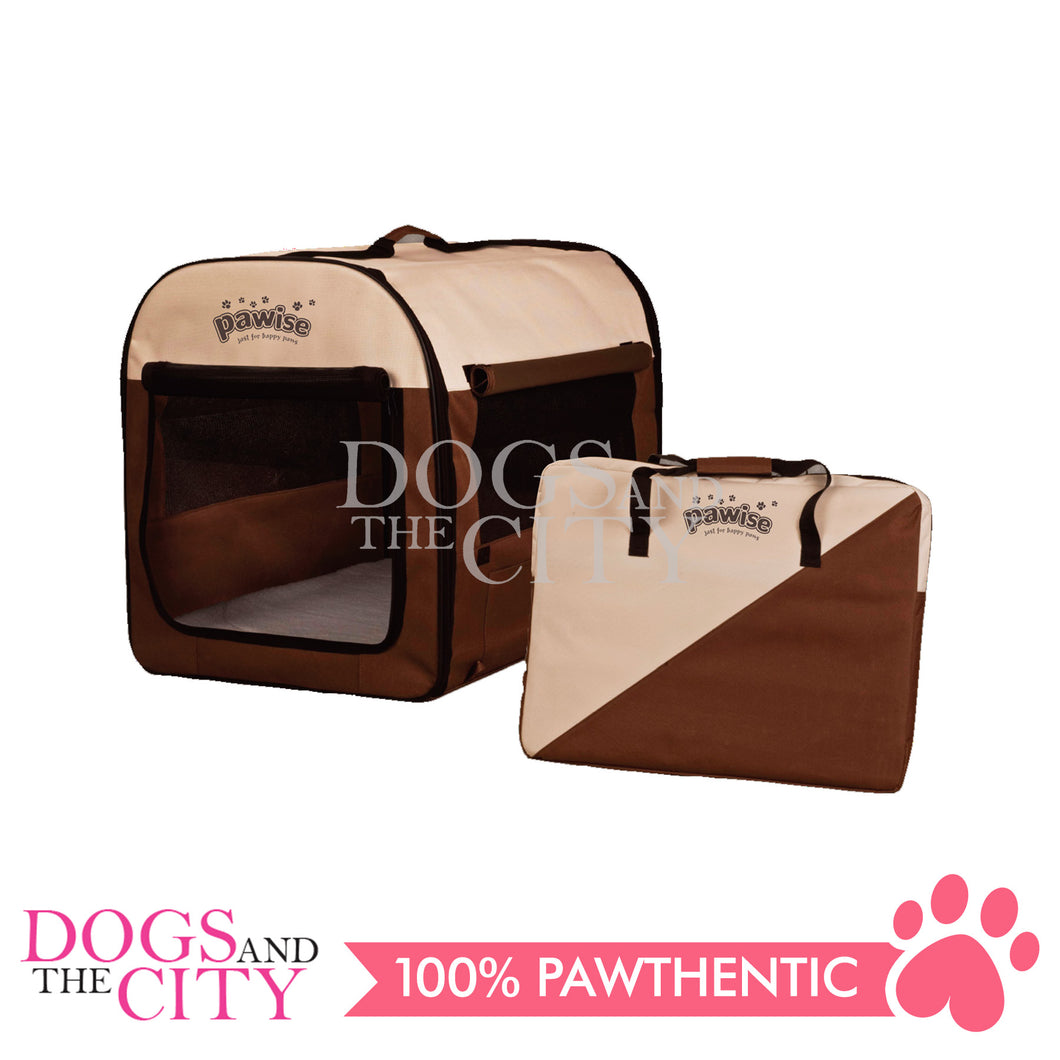 PAWISE 12527 Foldable Soft Dog Crate Pet Kennel House, Portable Crate for Medium to Large Dogs, Lightweight Travel Crate Kennel Indoor & Outdoor, Large 79x56x61cm