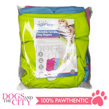 Load image into Gallery viewer, PAWISE 12953 Premium Reusable FEMALE Diapers for Dogs MEDIUM 3pcs/pack Washable