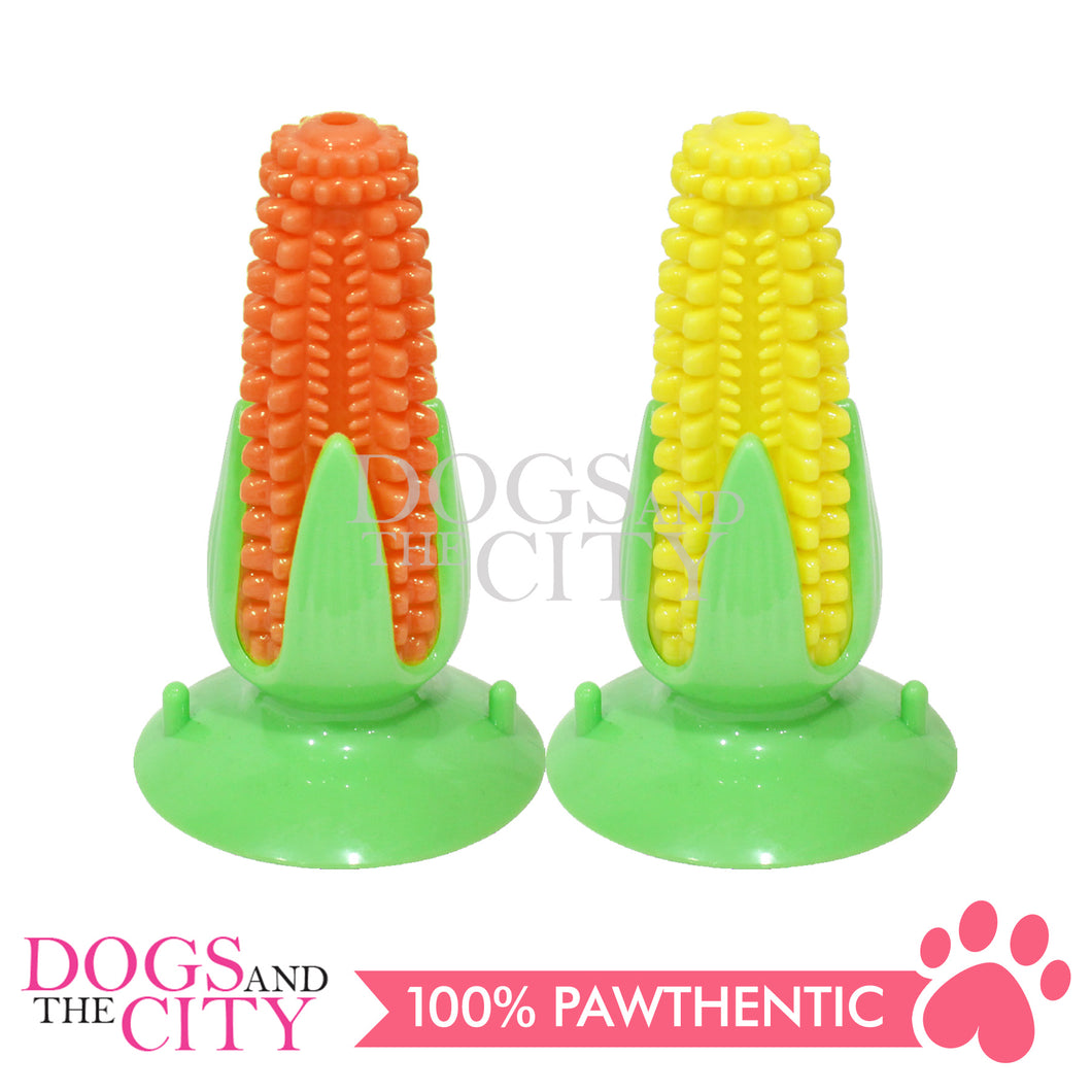 PAWISE 14474 Squeaky Dog Chew Dental Toy - Corn 15cm