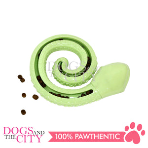 PAWISE 14475 Treat Dispenser for Pets - Coiled Rubber Toy Snake Design for Dog 14x18cm