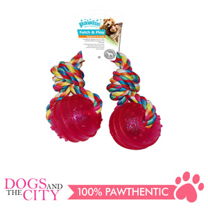 Pawise 14545 Dog Toy TPR 2 Balls w/Rope - All Goodies for Your Pet