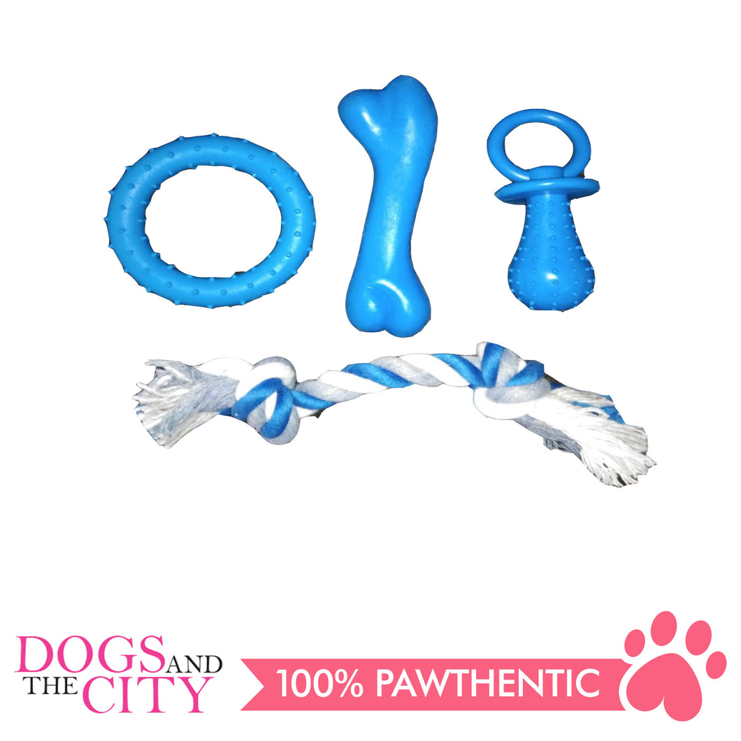 Pawise 14680 Dog Toy Puppy Life-Teething Set Blue - All Goodies for Your Pet