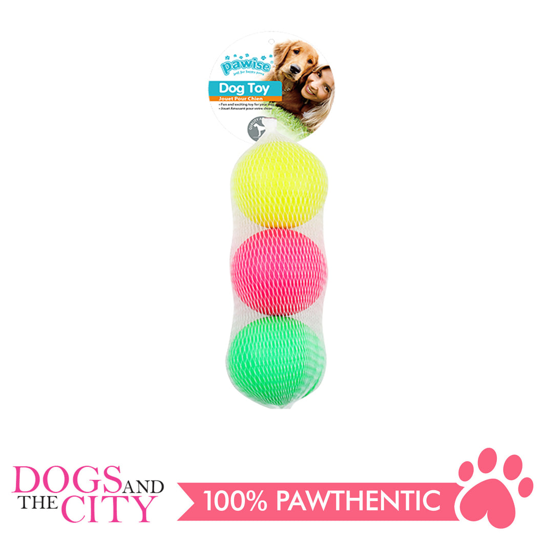 Pawise 14765 Dog Toy  Neon Colour Sponge Ball 3/pack - All Goodies for Your Pet