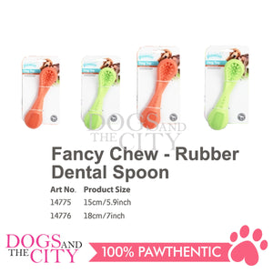 PAWISE 14775 Fancy Chew Pet Toy Rubber Dental Spoon Medium 15cm for Dog and Cat