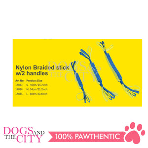PAWISE 14834 Nylon Braided Stick w/2 handles - Medium 20cm Dog Toy