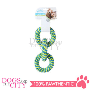 PAWISE 14846 Nylon Braided 3 Rings Play and Chew Dog Toy 28cm