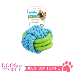 Pawise 14871 Twins Rope Ball Dog Toy 7cm - All Goodies for Your Pet