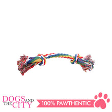 Load image into Gallery viewer, Pawise 14884 7&quot; Rope Bone w/2 Knots Multi Color Dog Toy - All Goodies for Your Pet