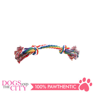 Pawise 14884 7" Rope Bone w/2 Knots Multi Color Dog Toy - All Goodies for Your Pet