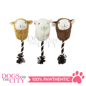 PAWISE 15013 Pet Plush Llama with Rope Chew Toy for Dogs and Puppy 26cm