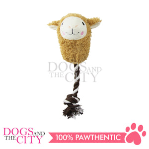 PAWISE 15013 Pet Plush Llama with Rope Chew Toy for Dogs and Puppy 26cm