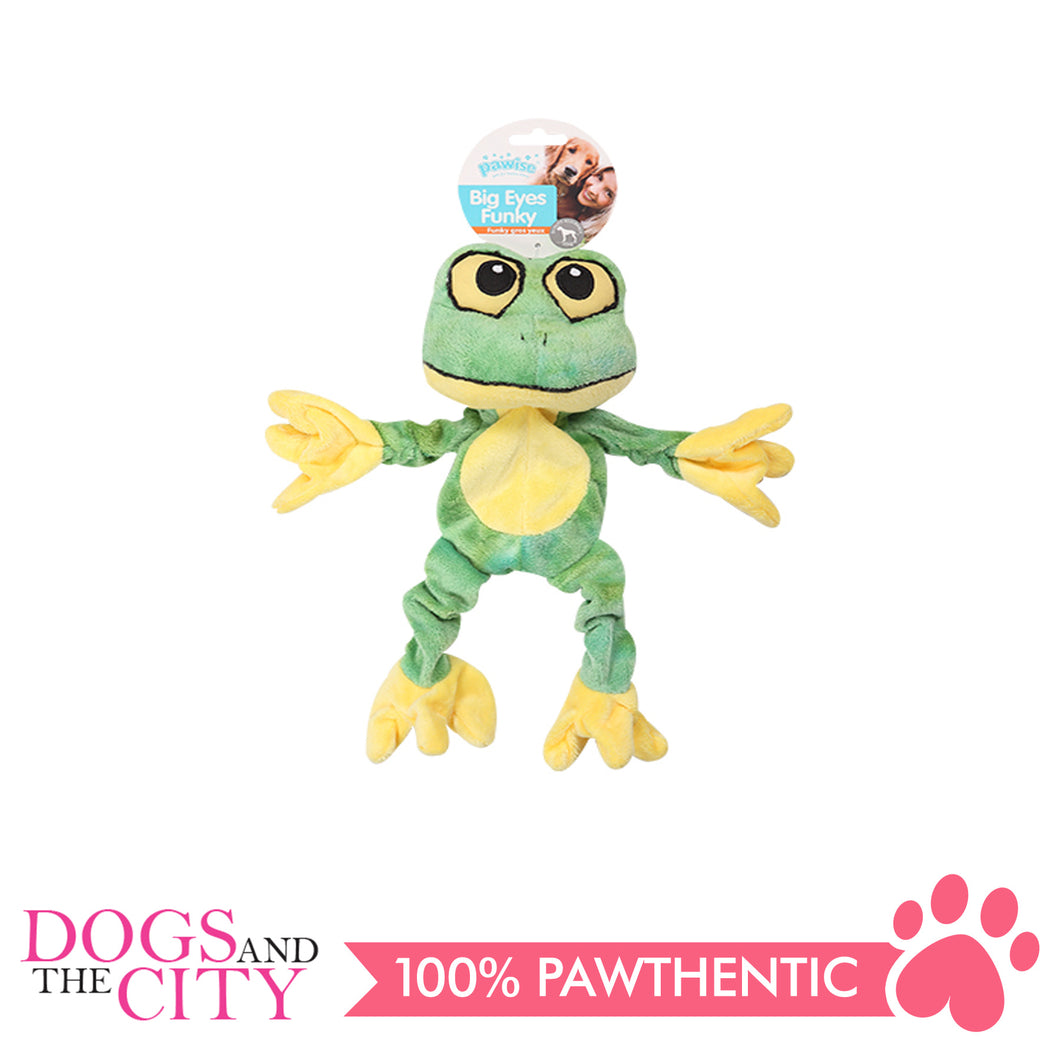 Pawise 15093 Big Eyes Funky Frog Plush Pet Toy Small - All Goodies for Your Pet