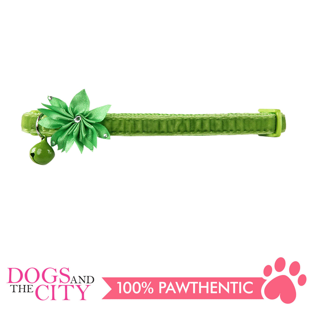 Pawise 28024 Cat Collar (20-30cm) Flower, Green - All Goodies for Your Pet